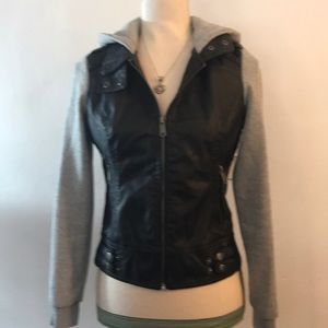 Pleather & sweatshirt Jacket